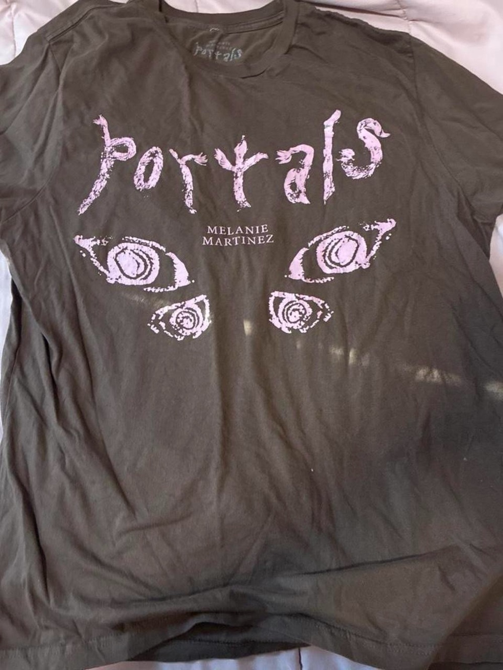 Melanie Martinez "Portals" Short Sleeve Tee in Charcoal with Pink Print